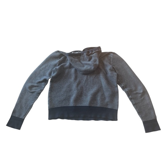 Old Navy Women Size M Sweatshirt Navy Blue Heather Drawstring 100% Cotton Casual - Picture 2 of 7